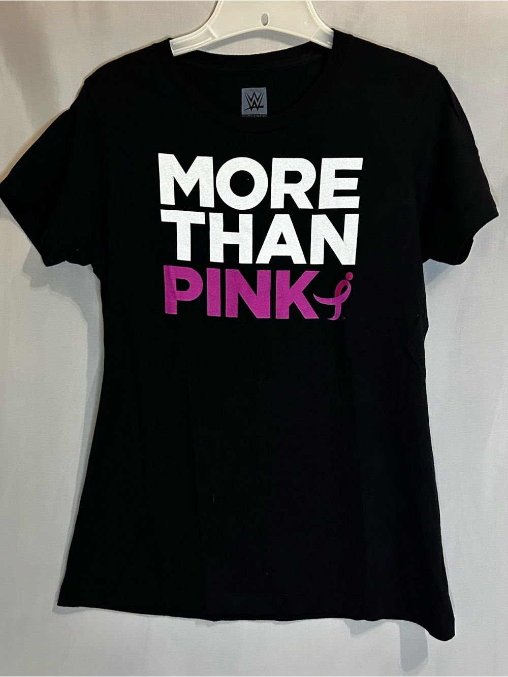 WWE Black Short Sleeve 'More Than Pink' Breast Cancer Support Tee